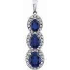Three-Stone Halo-Style Pendant