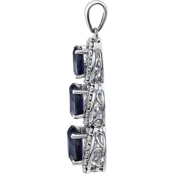Three-Stone Halo-Style Pendant - Image 2