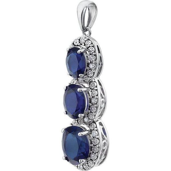 Three-Stone Halo-Style Pendant - Image 3