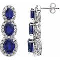 Three-Stone Halo-Style Earrings