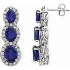 Three-Stone Halo-Style Earrings