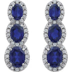 Three-Stone Halo-Style Earrings - Image 2