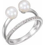 Two-Stone Pearl Ring