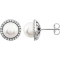 Halo-Style Pearl Earrings