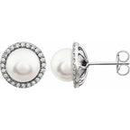 Halo-Style Pearl Earrings