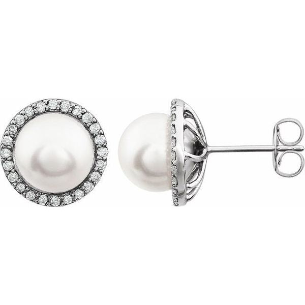 Halo-Style Pearl Earrings