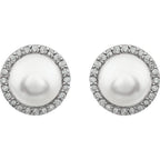 Halo-Style Pearl Earrings - Image 2