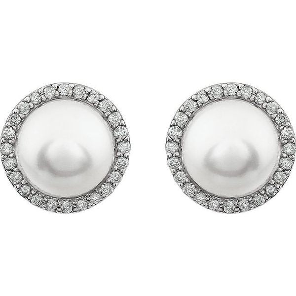 Halo-Style Pearl Earrings - Image 2