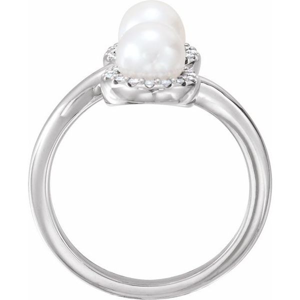 Two-Stone Halo-Style Pearl Ring - Image 2
