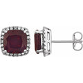 Cushion 4-Prong Halo-Style Earrings