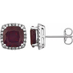 Cushion 4-Prong Halo-Style Earrings