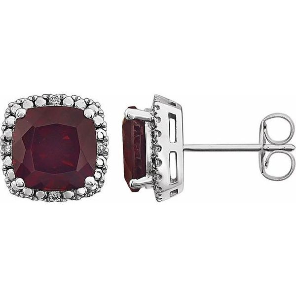Cushion 4-Prong Halo-Style Earrings