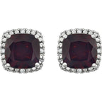 Cushion 4-Prong Halo-Style Earrings - Image 2