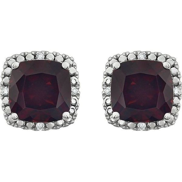 Cushion 4-Prong Halo-Style Earrings - Image 2