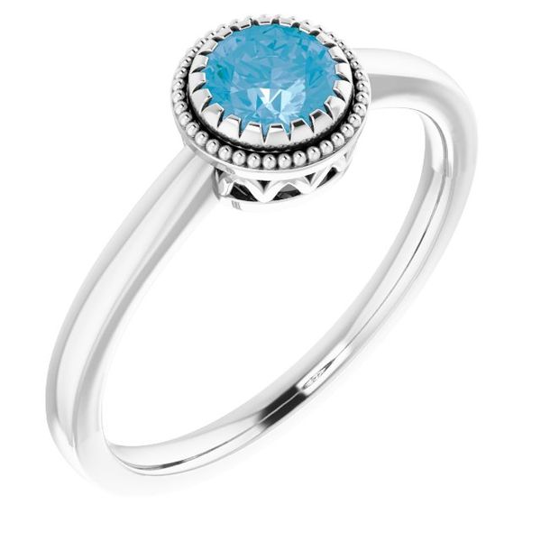 Milgrain Bezel-Set Solitaire Birthstone Ring
