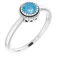Milgrain Bezel-Set Solitaire Birthstone Ring
