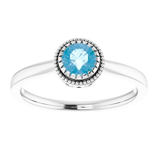 Milgrain Bezel-Set Solitaire Birthstone Ring - Image 3