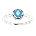 Milgrain Bezel-Set Solitaire Birthstone Ring - Image 3