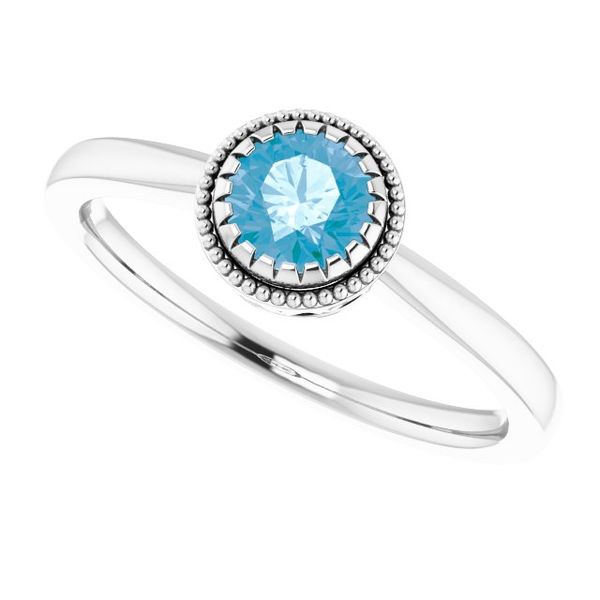 Milgrain Bezel-Set Solitaire Birthstone Ring - Image 5