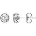 Milgrain Bezel-Set Birthstone Stud Earrings