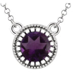 Milgrain Bezel-Set Birthstone Necklace