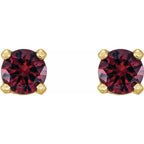 Round 4-Prong Youth Birthstone Stud Earrings - Image 2