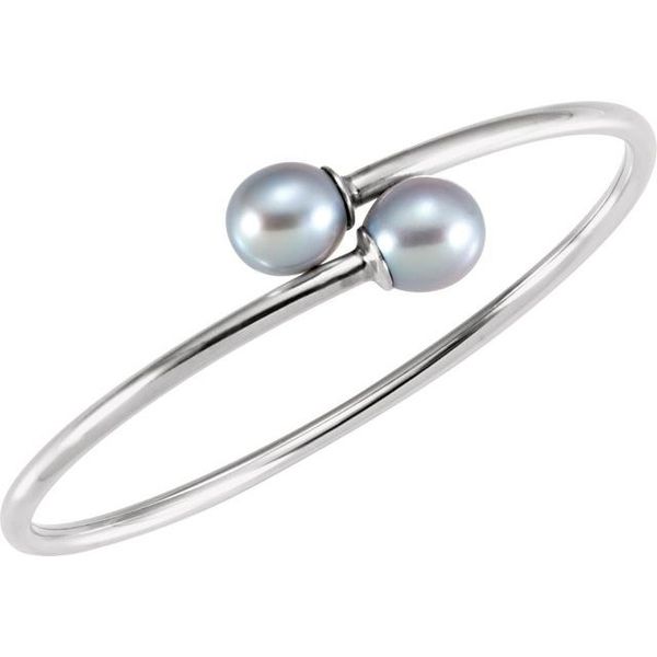 Flexible Pearl Bangle Bracelet - Image 2