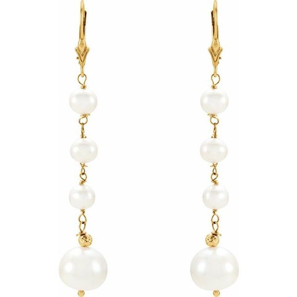 Graduated Pearl Earrings - Image 2
