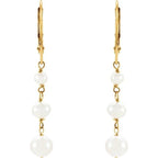 Three-Stone Pearl Earrings - Image 2