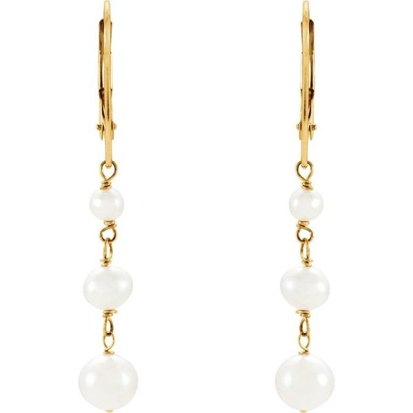 Three-Stone Pearl Earrings - Image 2