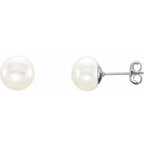 Button Pearl Stud Earrings