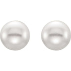 Button Pearl Stud Earrings - Image 2