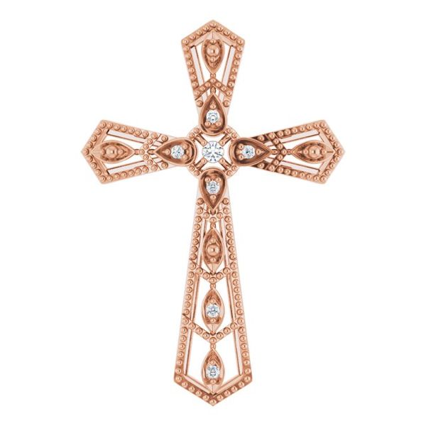 Milgrain Cross Pendant