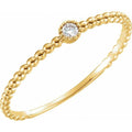 Beaded Bezel-Set Solitaire Ring