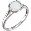 Halo-Style Birthstone Ring
