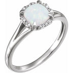 Halo-Style Birthstone Ring