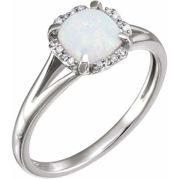 Halo-Style Birthstone Ring