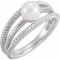 Pearl Negative Space Rope Ring