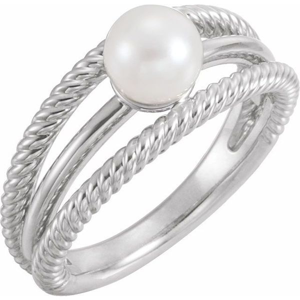 Pearl Negative Space Rope Ring