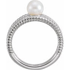 Pearl Negative Space Rope Ring - Image 2