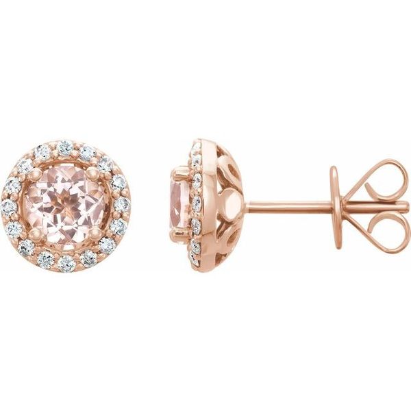 Round 4-Prong Halo-Style Earrings