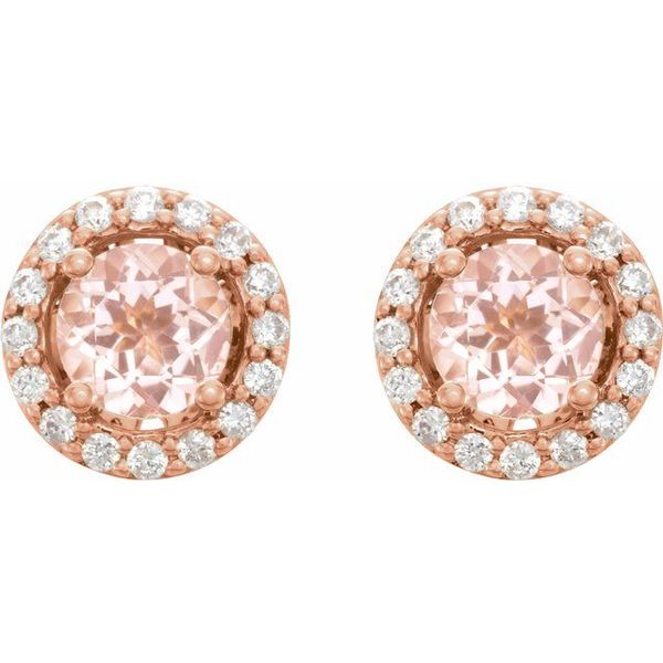 Round 4-Prong Halo-Style Earrings - Image 2
