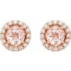 Round 4-Prong Halo-Style Earrings - Image 2