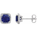 Round 4-Prong Halo-Style Earrings