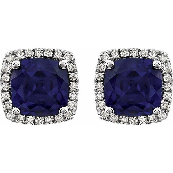 Round 4-Prong Halo-Style Earrings - Image 2