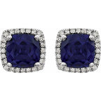 Round 4-Prong Halo-Style Earrings - Image 2