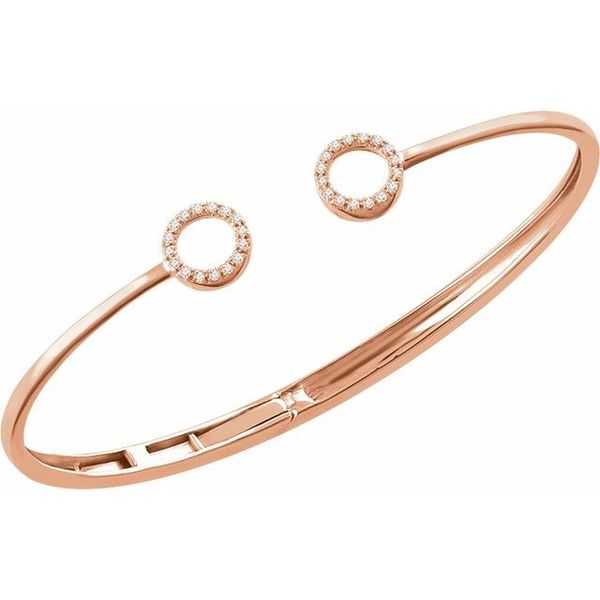 Circle Hinged Cuff Bracelet - Image 3