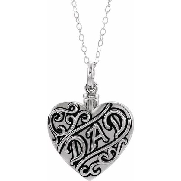 Dad Heart Ash Holder Necklace