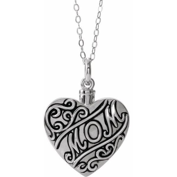 Mom Heart Ash Holder Necklace