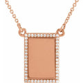 Engravable Accented Rectangle Necklace